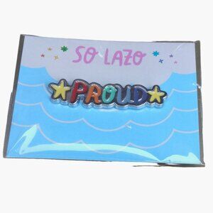 So Lazo Rainbow Proud Pin Pinback LBGT Latin Gay Pride Them They